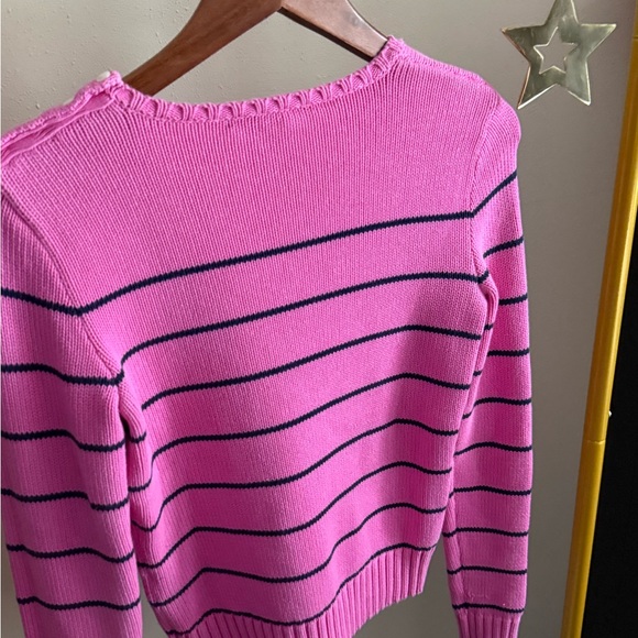 Ralph Lauren Pink and Navy Striped Sweater - Picture 5 of 5